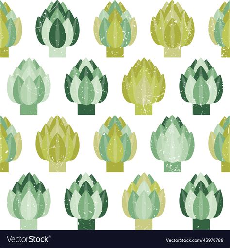 Green Artichokes Organic Veggies Seamless Pattern Vector Image