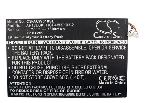 Replacement Battery For Acer V Mah Wh Tablet Battery Ebay