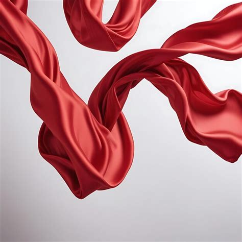 Flying Red Silk Fabric Premium AI Generated Image