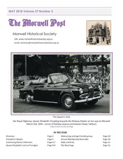 Newsletter May Morwell Historical Society