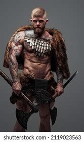 Strong Viking Axe Naked Torso Against Stock Photo Shutterstock