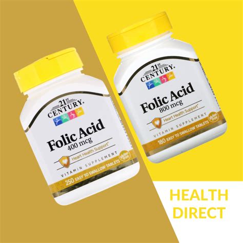 21st Century Folic Acid 400mg 250 Tablets 800 Mcg 180 Tablets Lazada PH