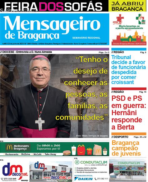 Mensageiro De Bragan A Jun Jornais E Revistas Sapo Pt