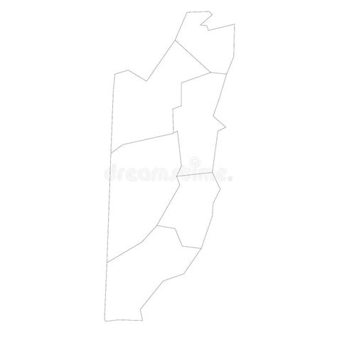 Belize Political Map Of Administrative Divisions Stock Vector