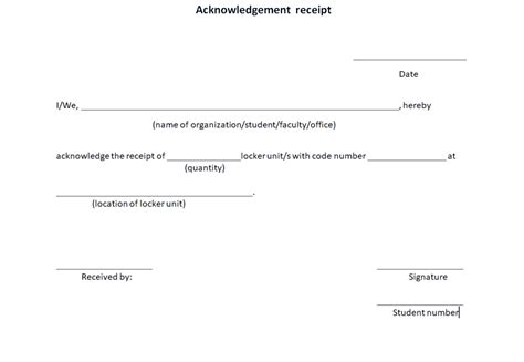 Sample Acknowledgment Receipt Templates