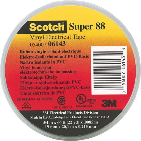 3m Scotch Super 88 Heavy Duty Grade Vinyl Electrical Tape 34inx44 Ft