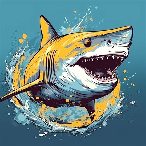 Premium AI Image | a yellow shark with sharp teeth and sharp teeth ...