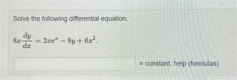 Solved Solve The Following Differential Equation