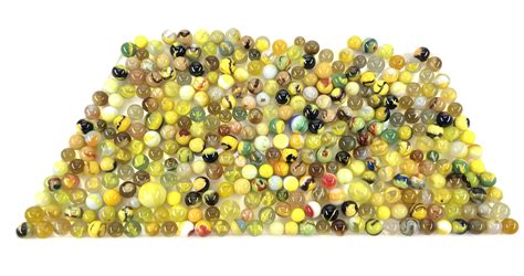 Lot 3 5lb Bulk Lot Vintage Yellow Glass Marbles