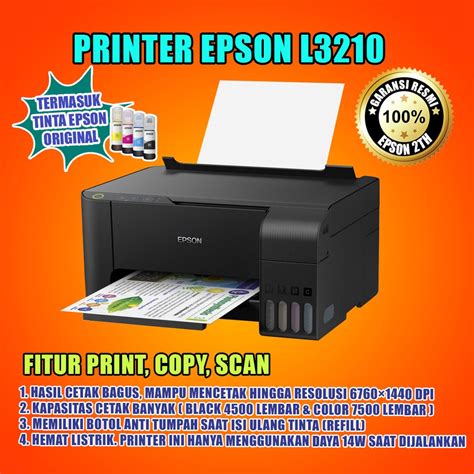 Jual Printer Epson L3210 Pengganti L3110 Multifungsi Print Scan Copy Shopee Indonesia