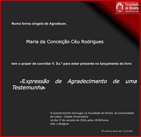 Convite Lan Amento Livro De Agradecimentos Fdl Ppt