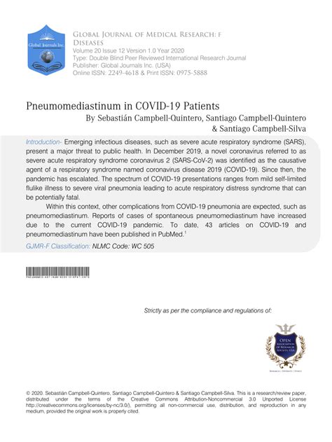 (PDF) Pneumomediastinum in COVID-19 Patients