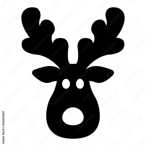 Silueta Aislada De Cabeza De Reno Rudolph Stock Illustration Adobe Stock