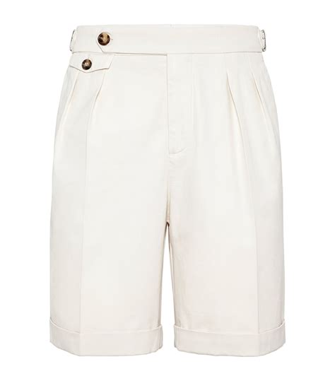 Mens Brunello Cucinelli White Cotton Gabardine Bermuda Shorts Harrods Uk