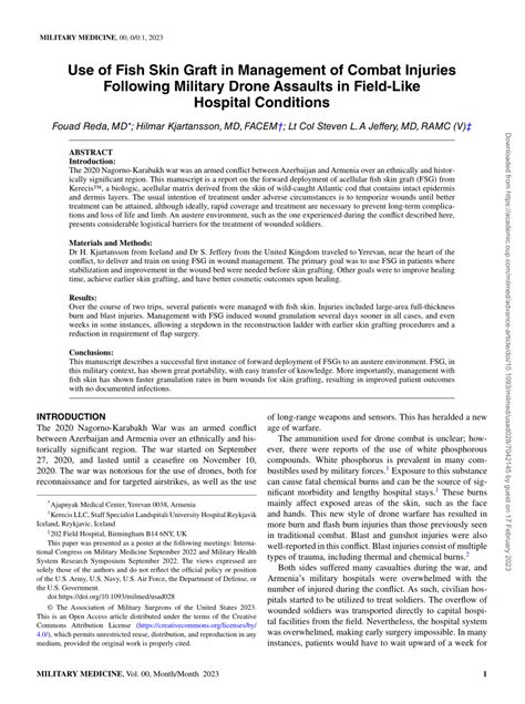 (PDF) Use of Fish Skin Graft in Management of Combat Injuries Following Military Drone Assaults ...