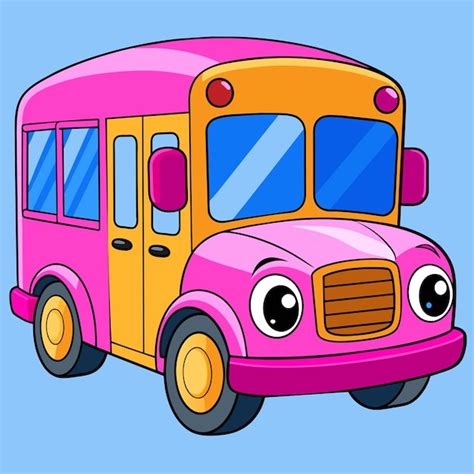 Premium Vector Back To School Bus Hand Drawn Flat Stylish Cartoon