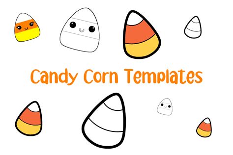 9 Cute Candy Corn Templates (Black And White + Color) - Cassie Smallwood