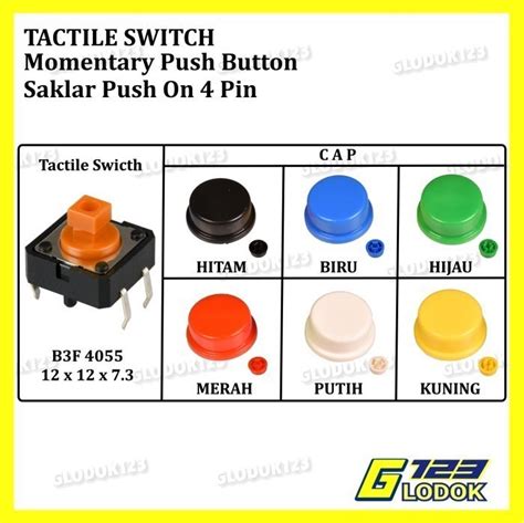 Jual Omron Oem Push Button B F X X Tutup Tactile Tach Switch