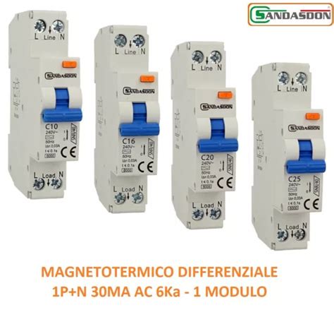 Interruttore Magnetotermico Differenziale A A A A P N Ma