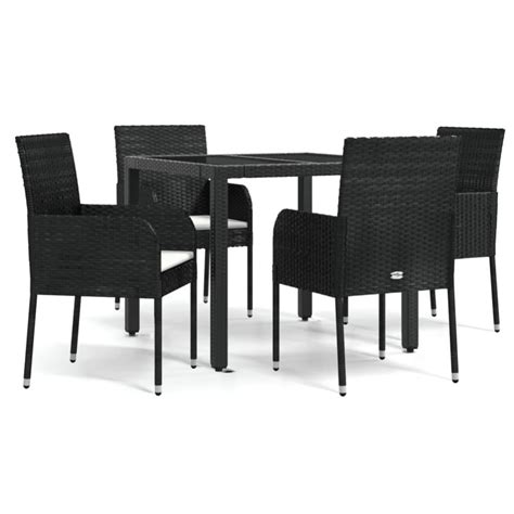 Mobilier D Ner De Jardin Et Coussins Pcs Noir R Sine Tress E Leroy