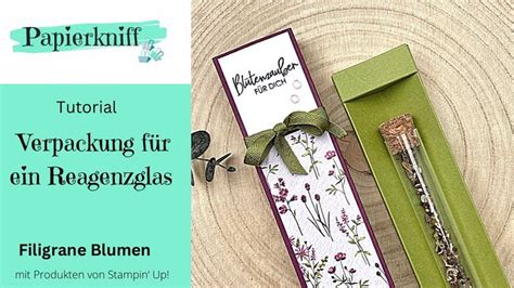 Tutorial Verpackung für ein Reagenzglas Filigrane Blumen