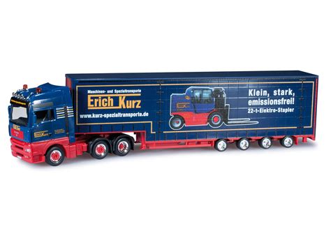 Herpa MAN TGA XXL Gardinenplanen Sattelzug Kurz 910477