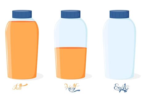 Premium Vector Comparison Of Full Half And Empty Juice Glass Bottles