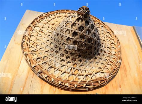 traditional chinese style bamboo hat stock photo alamy