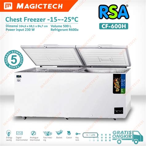 Jual CHEST FREEZER RSA CF 600H CF 600 CF600 FREEZER BOX 500 LITER