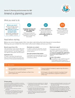 Fillable Online Request To Amend A Current Planning Permit Application