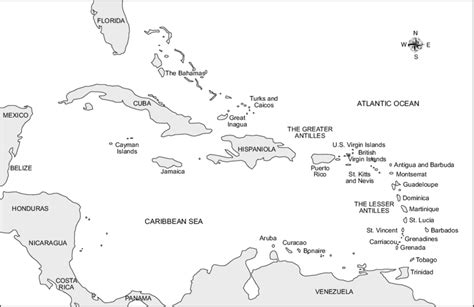 Caribbean Cities Map