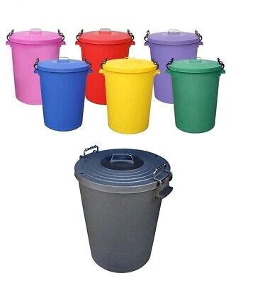 LARGE 110L LITRE BIN HEAVY DUTY BLACK PLASTIC RUBBISH WASTE DUSTBIN