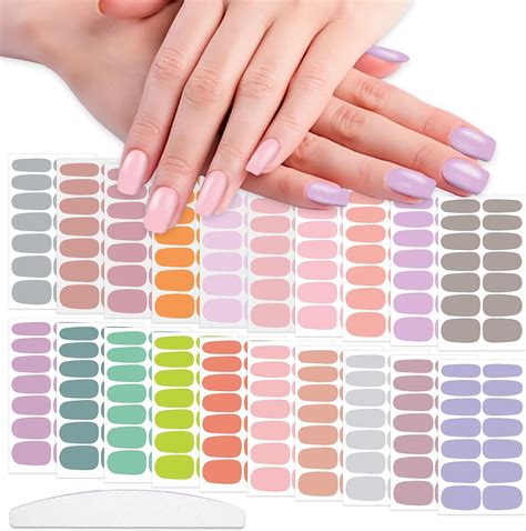 Wokoto 20 Sheets Light Color Vivid Nail Polish Stickers