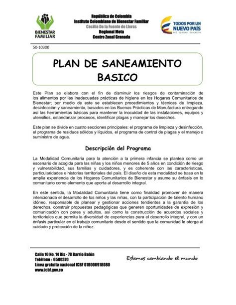 Plan De Saneamiento Listo