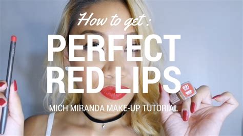 How To Get Perfect Red Lips Make Up Tutorial Michmiranda Youtube