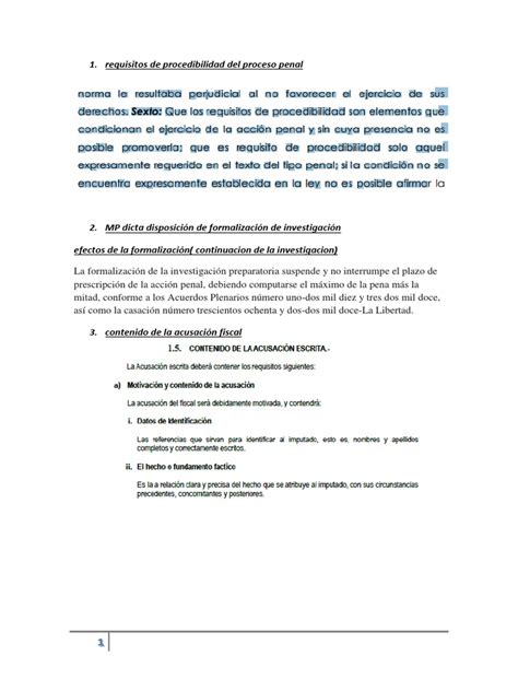 Requisitos De Procedibilidad Del Proceso Penal Pdf Procedimiento