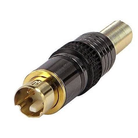 Plug Super Vídeo Svhs Mini Din 4 Pinos Profissional Ouro MadeiraMadeira