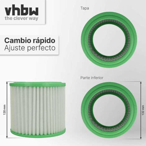 Vhbw 1x Filtro Plisado Compatible Con Einhell BT VC 500 2351631 11012