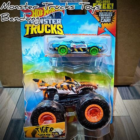 Jual Hot Wheels Monster Trucks Tiger Shark Skala Mainan Mobil Balap Hotwheels Monster Truck