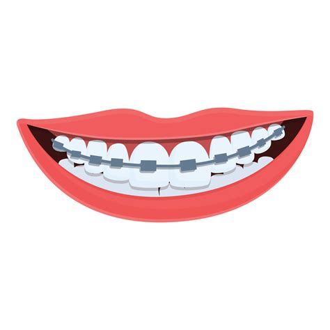 Smile tooth braces dental icon, cartoon style 14357943 Vector Art at ...