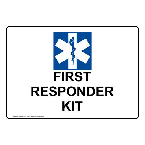 First Responder Kit Sign With Symbol Nhe 50445