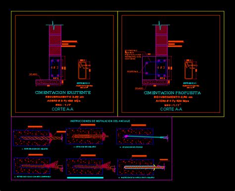 Refuerzo Cimentacion En AutoCAD Librería CAD