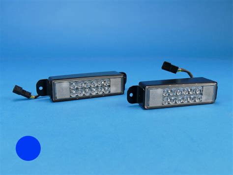 WL LED Warnleuchte Blau 2er Set Mit Keil Halter 29 95