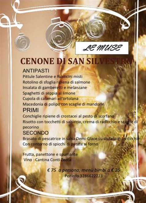 Cenone San Silvestro Hotel Ristorante Le Muse A Carpignano Salentino