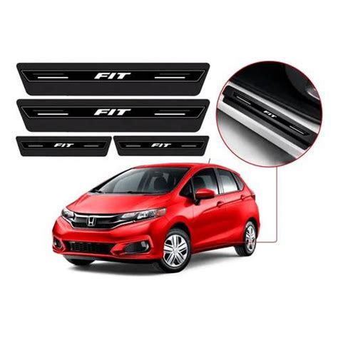 Kit Soleira Protetor De Porta Resinada Platinum Honda Fit Grafia