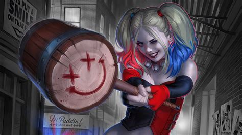 Harley Quinn Hammer K Wallpaper Pc Desktop