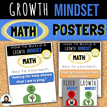 Math GROWTH MINDSET Posters by Autism Learning Tools | TPT