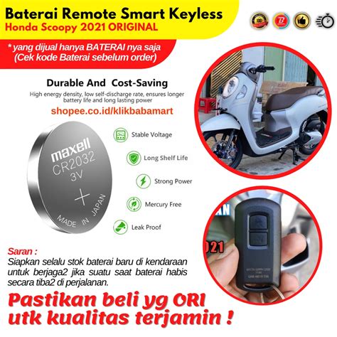 Jual Baterai Remot Motor Honda Scoopy Smart Keyless Remote