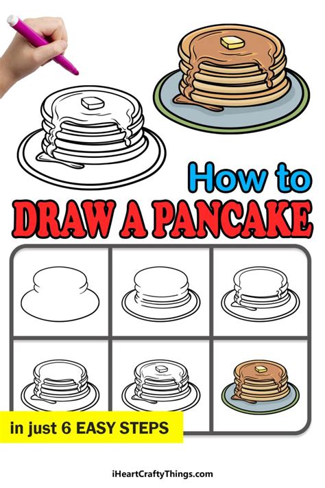 Pancake Drawing - How To Draw A Pancake Step By Step