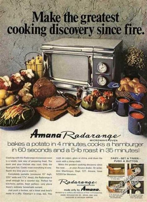 Amana Radarange Greatest Discovery Since Fire Microwave Cooking